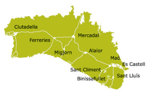 Mapa de Menorca