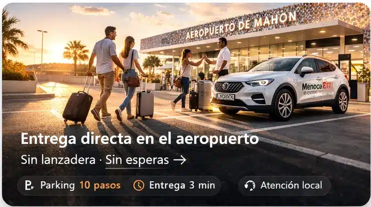 Entrega directa en el aeropuerto de Mahón